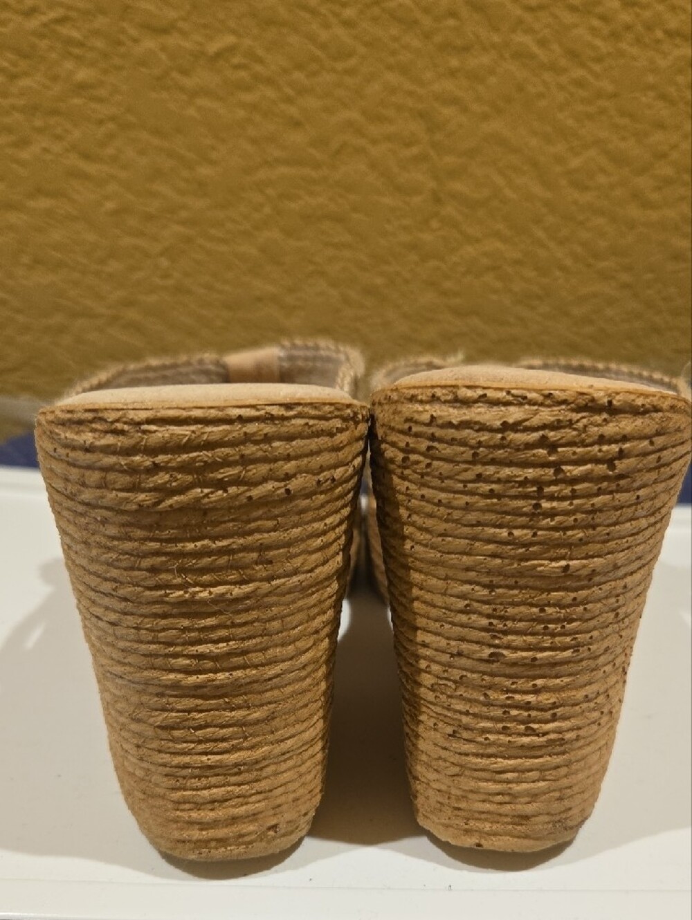 Sbicca Tan Rope Wedge Sandals with Floral Embellishments - Picture 5 of 9